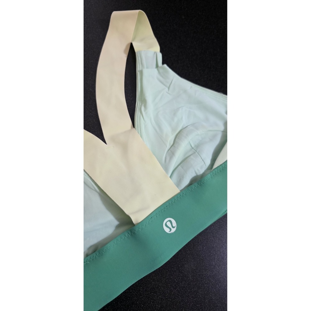 Lululemon Sandy Savasana Top Sport 4 Yellow Green Surfing Swim Beach Racerback - Picture 4 of 5
